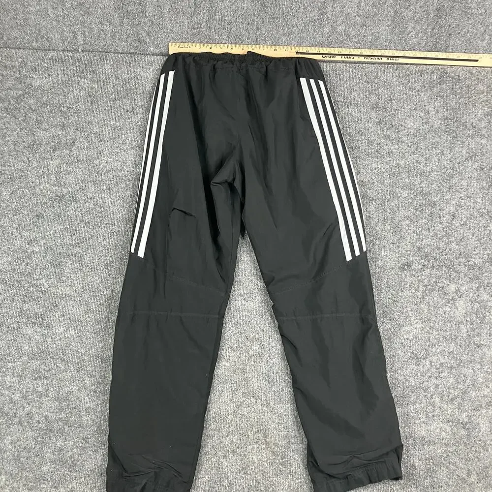 Adidas Track Pants Mens Size S‎ Black Athletic Zip Hem Lightweight Activewear